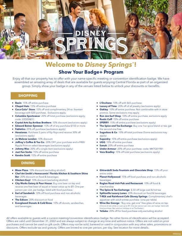 Disney Springs offer graphic